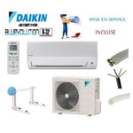 Climatisation Daikin 2000W R32 réversible - FTXF20B - Kit de pose 3m - Support mural inclus