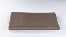 LENZUOLISSIMI – Parure de lit en Satin de Coton satiné 300 Fils avec Angles pour lit Simple 80 x 200 cm Fabriqué en Italie – Marron