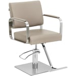 Physa - Fauteuil de coiffure avec repose-pieds 50 - 66 cm 200 kg beige/argent