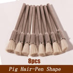 Mini brosse à roue en fil d'acier,3mm,laiton,nylon,tasse à poils,polissage de livres,brosses pour Dremel,outils éloignés,accessoires - Type Pighair-Pen 8pcs