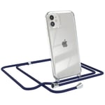 For Apple iPhone 11 Cover with Chain Band Rope Mobile Soft Case for Hanging Blue