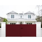 Portail aluminium battant plein en kit dimensions L.3500 (entre piliers) x H.1500 mm Couleurs Rouge (ral 3004)