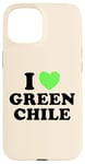 Coque pour iPhone 15 I Love Green Chili Nourriture épicée au piment chaud rôti au Nouveau-Mexique