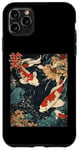 Coque pour iPhone 11 Pro Max Beauté Koi Fish Pond Japan Zen Garden Vintage Art Lovers