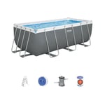 Piscine hors sol Power Steel™ 412 x 201 x 122 cm, filtre a cartouche, échelle, diffuseur Chemconnect™ - Bestway