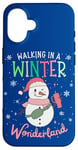 iPhone 16 Walking In A Winter Wonderland Snowman Funny Ugly Christmas Case