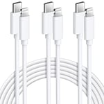 Avoalre iPhone Fast Charger Cable 3Pack 2M USB C to Lightning Cable [MFi Certified] New iPhone Cable Compatible with iPhone14 13 12 11 Pro Max X XS XR,iPad Pro MacBook Air, iPod - White