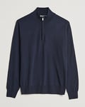 Canali Merino Wool Half Zip Navy