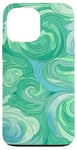 iPhone 13 Pro Max Swirl Green Color Illustration Pattern Abstract Art Case