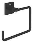 GROHE Start Cube Anneau Porte-Serviette Mural pour Salle de Bain, Fixations Cachées, Métal, A Coller avec GROHE QuickGlue ou à Visser, Noir Mat, 409752430