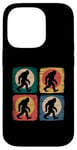 Coque pour iPhone 14 Pro Vintage Bigfoot Silhouette Style 4 fonds Drôle Bigfoot