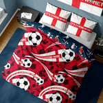 Its Coming Home Double Duvet Cover - England Football Design Reversible Bed Set