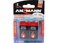 Ansmann 1515-0006, Laddningsbart Batteri, 9V, Alkalisk, 9 V, 2 Styck, Cd (Kadmium), Hg (Kvicksilver)