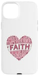 Coque pour iPhone 15 Plus Faith Ruban rose pour sensibilisation au cancer du sein