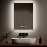 EMKE Bathroom LED Mirror with Motion Sensor Switch - Illuminated Bathroom Smart Sensor Mirror Wall Mounted Multifunction Vanity Mirror with Lights, Demister, Energy-Saving, 600 x 800 mm