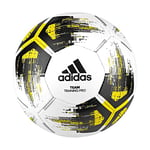 adidas Unisex Adult Team Training Pro Football - Top: White/Solar Yellow/Black/Iron Metallic Bottom: Silver Metallic, 4