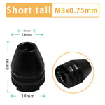 Short tail M8x0.75mm Mandrins de Mini perceuse en laiton Dremel, pince en laiton pour moteur électrique, outils de foret d'arbre, forets métalliques, adaptateur de mandrin 7 pièces/ensemble 2.35-5.05mm ""Nipseyteko