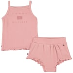 Tommy Hilfiger Ribbat Logo Topp Och Shorts-set Broadway Pink | Rosa | 62 cm