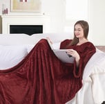 Decoking Lazy Snug -torkkupeitto hihoilla ja taskuilla, punainen