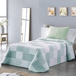 VIALMAN Couvre-lit léger Bouti Sofia 21 pour lit Double de 180 à 200 cm | Couvre-lit 180 à 200 | Taille du Quilt 270 x 270 cm, Couleur Vert