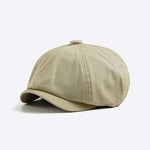 WAZHX Chapeau Octogonal Britannique Quatre Saisons Mince Femme Littéraire Rétro Gavroche Chapeau Homme Peintre Béret Beige