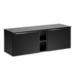 Meuble sous-vasque 140cm 2 niches eros Noir