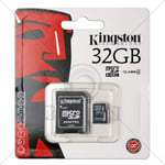 Carte mémoire KINGSTON Micro Sd 32G -1AD - Capacité de stockage 32Go - Format microSD