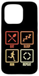 Coque pour iPhone 15 Pro Manger Dormir Courir Répéter Amoureux de la course à pied