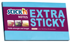 Notes Stick'n Extra Sticky Blå 76X127mm 90Blade - (6 Stk.)