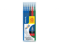 Frixion Ball - Set Da 6 Refill - Nero, Blu, Rosso, Verde - Punta Media | Pilot