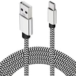 Cable USB C 4,5M, Câble USB C vers USB Long Chargeur Cable USB Type C Nylon Tressé Compatible avec Samsung A15 A55 S23 S22, Pixel 8a 7a, Oneplus 12, Xiaomi 14, Redmi Note 13, Pour Manette PS5