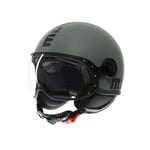 MOMODESIGN - FGTR Classic E2206, Casque Jet Moto, Casque Jet Homologué ECE, Casque Jet Ouvert Scooter, Homme et Femme, Léger avec Visière, pour Hommes et Femmes, Matt Grey/Black, M