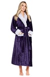 CityComfort Robe de Chambre Femme - Peignoir en Polaire Femme S-XL (Violet, M)