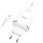 HOCO laddare USB-A 3A Snabbladdning micro-USB kabel 1m vit