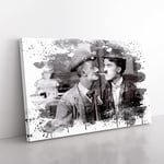 Big Box Art Ben Turpin and Charlie Chaplin V3 Canvas Wall Art Print Ready to Hang Picture, 76 x 50 cm (30 x 20 Inch), Multi-Coloured