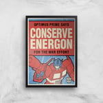 Transformers Conserve Energon Poster Art Print - A3 - Black Frame