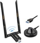 Clé WiFi AC1200Mbps, Dongle WiFi, WiFi USB, Adaptateur USB WiFi puissante avec Un Socle USB 3.0 et Un Câble d'Extension de 65cm Garantie 2 Ans, Compatible avec Windows 10/8.1/8/7 et macOS pour PC