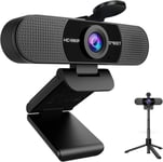 EMEET C960 Webcam with Tripod, 1080p Webcam with Microphone, Adjustable Height &