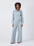 John Lewis Ribbed Zip Lounge Set, Blue