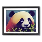 Miraculous Panda H1022 Framed Print for Living Room Bedroom Home Office Décor, Wall Art Picture Ready to Hang, Black A2 Frame (64 x 46 cm)