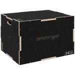 SPORTNOW Box Jump pliométrie 3 en 1 appareil boîte à saut musculation fitness & crossfit plyobox pour box training en bois, hauteur 41/51/61 cm, noir