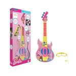 Lexibook, Barbie, Electronic Guitar with Microphone and Glasses to Sing with Style, 2 Play Modes, Demo Melodies, Light Effects, Pink/Yellow, K260BB