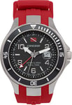 Cressi Traveller Dual Time-Manta Montre de plongée Mixte Adulte, Argent/Noir/Rouge