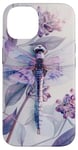 iPhone 14 Dragonfly Surrounded by Lilac Flowers and Leaves Case