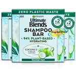 3x Garnier Ultimate Blends Hydrating Aloe Vera Shampoo Soap Bar 60g Plastic Free