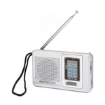 Portable Small Mini Radio AM/FM Multi-function Mini Radio Silver Grey (BC-R2011)