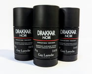 3x Guy Laroche Drakkar Noir Deodorant Stick for Men, 75ml, Mens Deodorant Stick