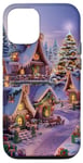 Coque pour iPhone 12/12 Pro Village Enneigé Hiver Neige Noël Modèle Flocons De Neige