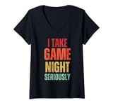 Womens I Take Game Night Seriously Board Game Humor Shirt V-Neck T-Shirt