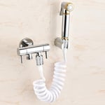 Coiled Sink Hose,Douchette Toilette Wc,Le Coil, Tuyau De Douche À Ressort Blanc, Tuyau De Douche Blanc, Tuyau Télescopique Flexible, Adaptateur De Tube À Barbe Abs Tuyau De Douche Flexible À Ressort